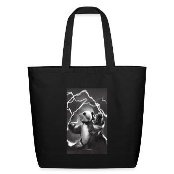 Lightning Bolt Panda - Eco-Friendly Cotton Tote - black - Front