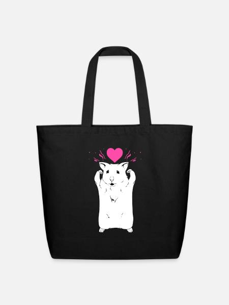 Cute Hamster - Eco-Friendly Cotton Tote - black