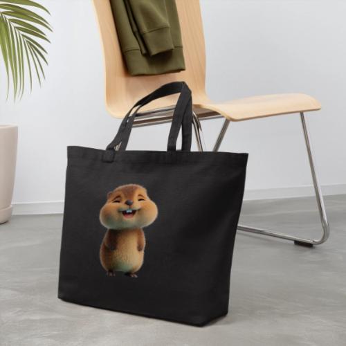 Joyful Cartoon Baby Beaver - Eco-Friendly Cotton Tote