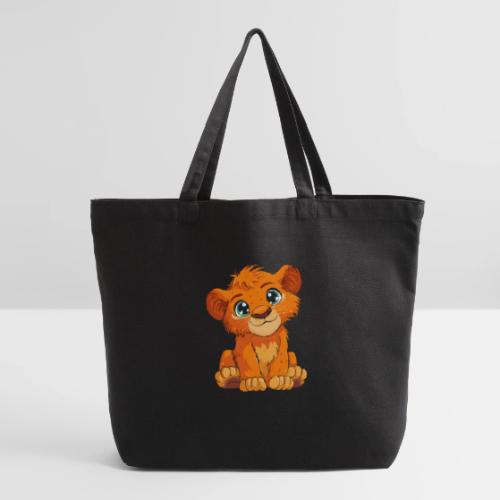 Sweet Cartoon Lion Cub with Big Innocent Eyes - Eco-Friendly Cotton Tote