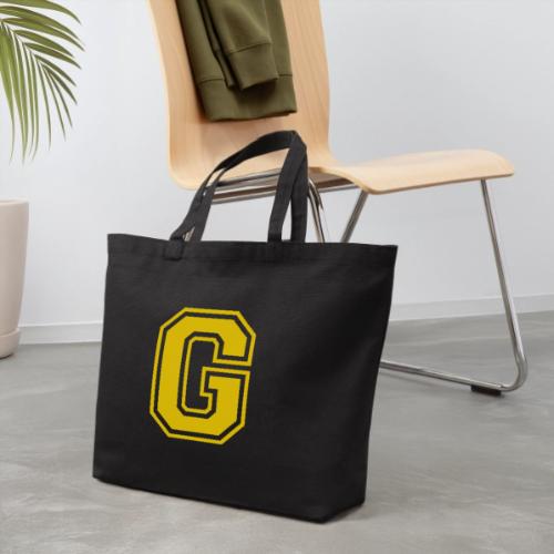 Letter G – Capital Athletic Alphabet Monogram - Eco-Friendly Cotton Tote