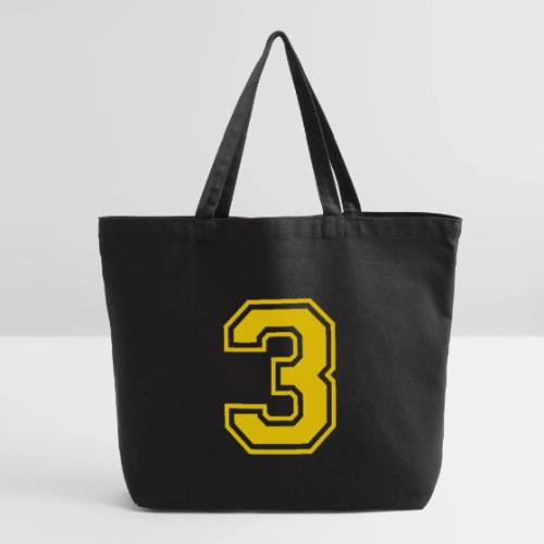 Number 3 in a classic athletic collegiate font - Eco-Friendly Cotton Tote