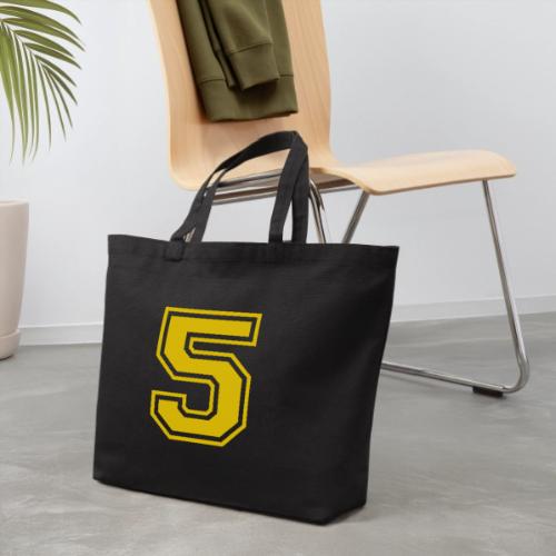 Number 5 in a classic athletic collegiate font - Eco-Friendly Cotton Tote