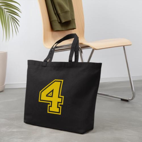 Number 4 in a classic athletic collegiate font - Eco-Friendly Cotton Tote