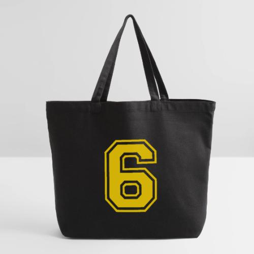 Number 6 in a classic athletic collegiate font - Eco-Friendly Cotton Tote