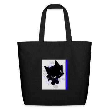 Midnight Whisker Neon Cat - Eco-Friendly Cotton Tote - black - Front
