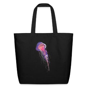 Neon Jelly Fish - Eco-Friendly Cotton Tote - black - Front