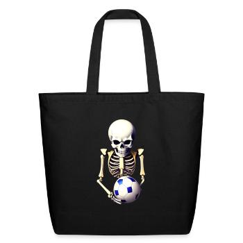 Skeleton with a ball - Eco-Friendly Cotton Tote - black - Front