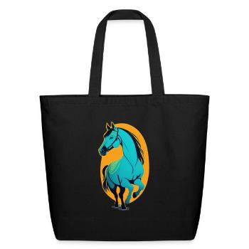Horse - Eco-Friendly Cotton Tote - black - Front