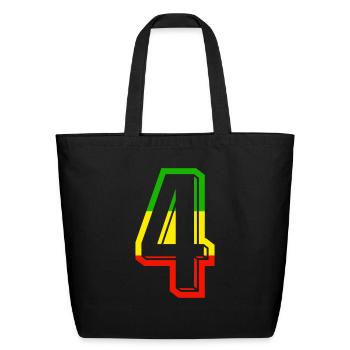 jersey number 4 - color change - Eco-Friendly Cotton Tote - black - Front