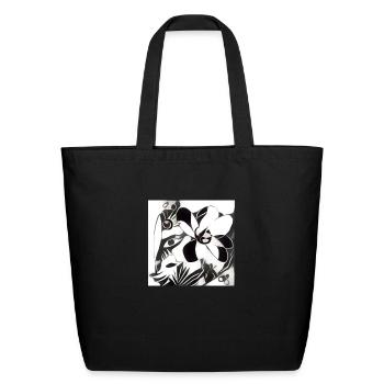 Abstract Art New Age In Black And White - Eco-Friendly Cotton Tote - black - Front