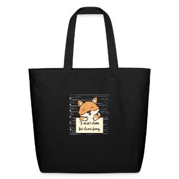 Fox was not clever but funny - Eco-Friendly Cotton Tote - black - Front