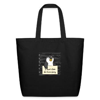Penguin was not clever but funny - Eco-Friendly Cotton Tote - black - Front
