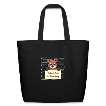 Beaver was not clever but funny - Eco-Friendly Cotton Tote - black - Front
