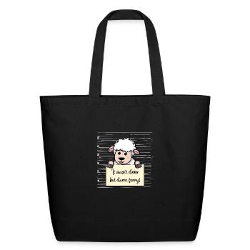 Sheep was not clever but funny - Eco-Friendly Cotton Tote - black - Front