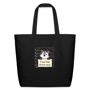 Wolf was not clever but funny - Eco-Friendly Cotton Tote - black - Front