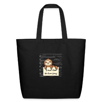 Sloth was not clever but funny - Eco-Friendly Cotton Tote - black - Front