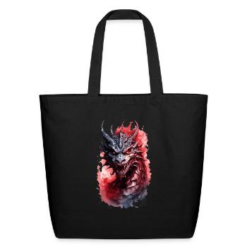 Dragon Red tatoo - Eco-Friendly Cotton Tote - black - Front