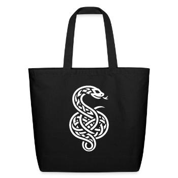 Celtic snake - Eco-Friendly Cotton Tote - black - Front