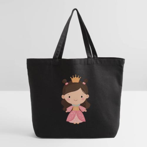 Cute Cartoon Little Princess Standing and Smiling - Eco-Friendly Cotton Tote