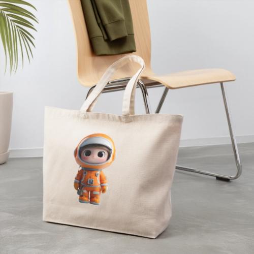 Cute Cartoon Astronaut in Orange Suit - Eco-Friendly Cotton Tote