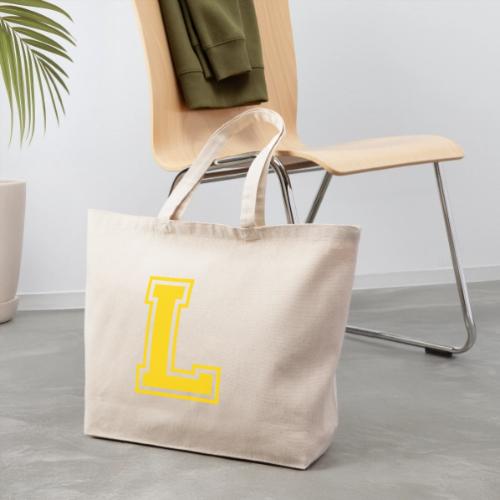 Letter L – Capital Athletic Alphabet Monogram - Eco-Friendly Cotton Tote