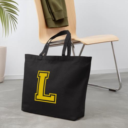 Letter L – Capital Athletic Alphabet Monogram - Eco-Friendly Cotton Tote
