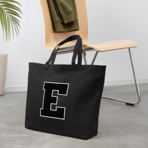 Varsity Letter E Collegiate Font Graphic - Eco-Friendly Cotton Tote