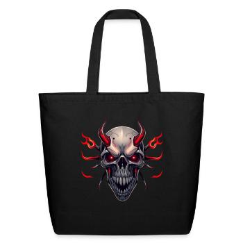 Flaming Horns - Eco-Friendly Cotton Tote - black - Front