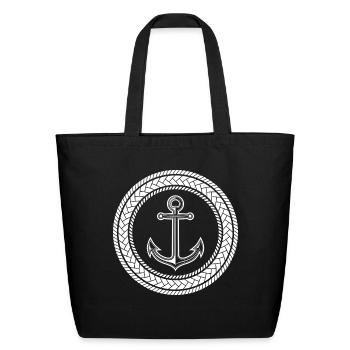 anchor - Eco-Friendly Cotton Tote - black - Front