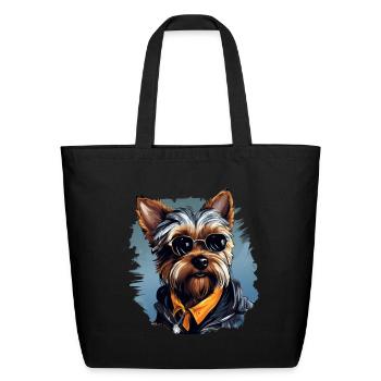 Urban Tinker: Streetwise Yorkshire Terrier Vibes - Eco-Friendly Cotton Tote - black - Front