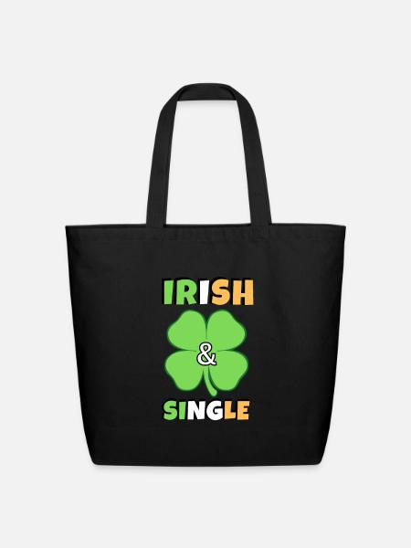 IRISH AND SINGLE - Eco-Friendly Cotton Tote - black