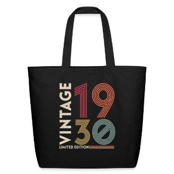 1930 - Eco-Friendly Cotton Tote - black - Front