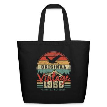 Vintage Retro Birthday Gift 1956 - Eco-Friendly Cotton Tote - black - Front