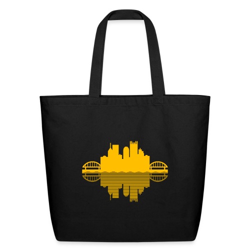 Pittsburgh Skyline Reflection (Gold) - Eco-Friendly Cotton Tote