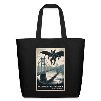 Mothman Silver Bridge Point Pleasant - Eco-Friendly Cotton Tote - black - Front
