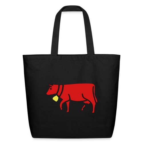 red cow with cowbell - Eco-Friendly Cotton Tote
