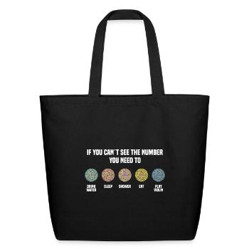 Ishihara Numbers - Play Violin - Eco-Friendly Cotton Tote - black - Front