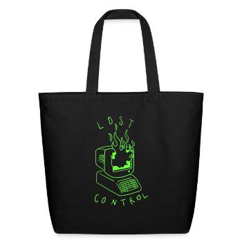 Lost Control: A Retro Computer Inspired Design - Eco-Friendly Cotton Tote - black - Front