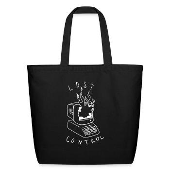 Lost Control: A Retro Computer Inspired Design - Eco-Friendly Cotton Tote - black - Front