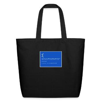 Computer Technician Shirt, Blue Screen Of Death - Eco-Friendly Cotton Tote - black - Front
