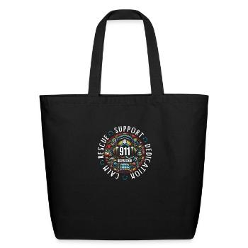 Dispatcher Shirt, 911 Dispatcher Headset - Eco-Friendly Cotton Tote - black - Front