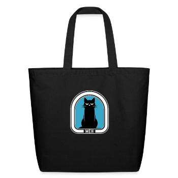 Meh Cat Meow Kitty Kawaii Anime T Shirt - Eco-Friendly Cotton Tote - black - Front