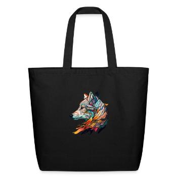 wolf give birth - Eco-Friendly Cotton Tote - black - Front