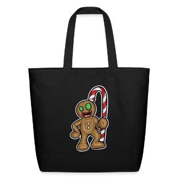 Christmas Gingerbread - Eco-Friendly Cotton Tote - black - Front