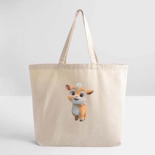 Cute Cartoon Baby Goat with Big Eyes - Eco-Friendly Cotton Tote