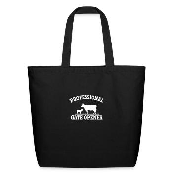 professional gate opener, cow Gate opener - Eco-Friendly Cotton Tote - black - Front