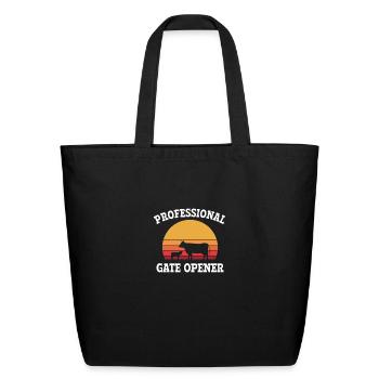 professional gate opener, cow Gate opener - Eco-Friendly Cotton Tote - black - Front