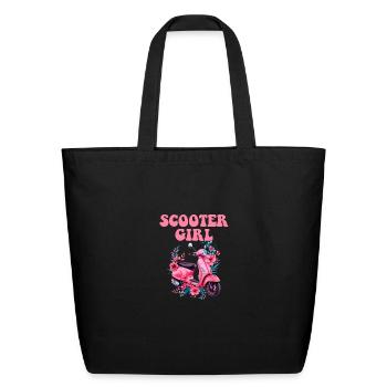 Scooter Bike Motorbike Scooter - Eco-Friendly Cotton Tote - black - Front