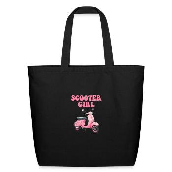 Scooter Bike Motorbike Scooter - Eco-Friendly Cotton Tote - black - Front